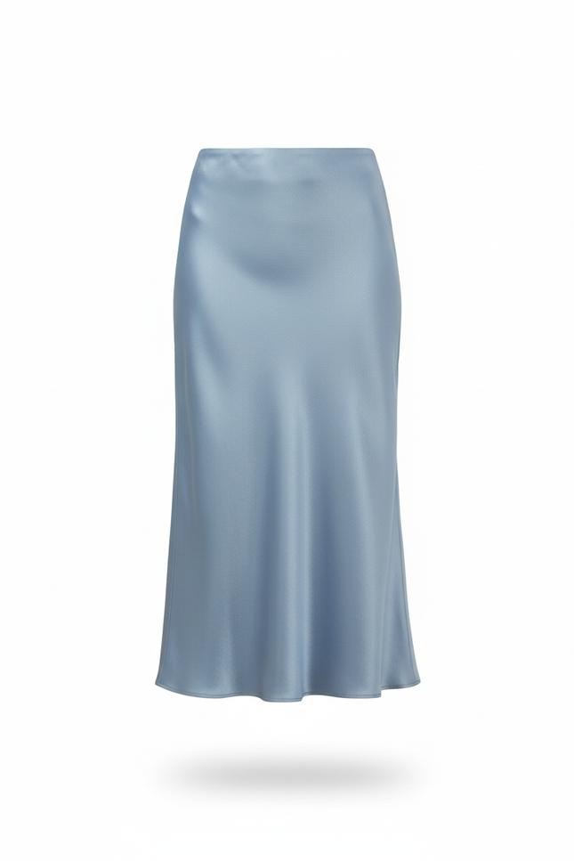 Jupe Satin Bleu Clair Fluide Élégante