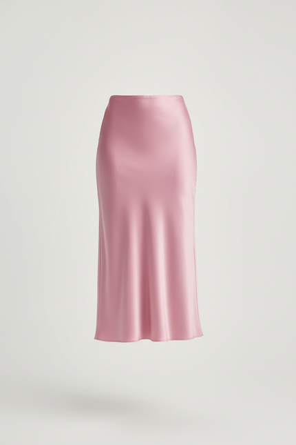 Jupe Satin Rose Fluide Chic