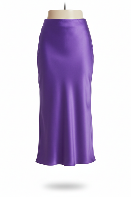 Jupe Longue Satin Avec Jupon