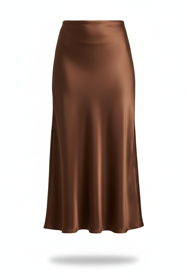Jupe Satinée Orange Rouille