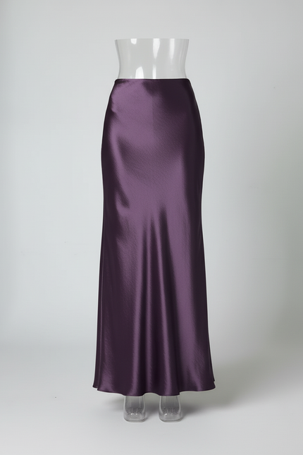 Jupe Satin Pourpre Fluide Élégante