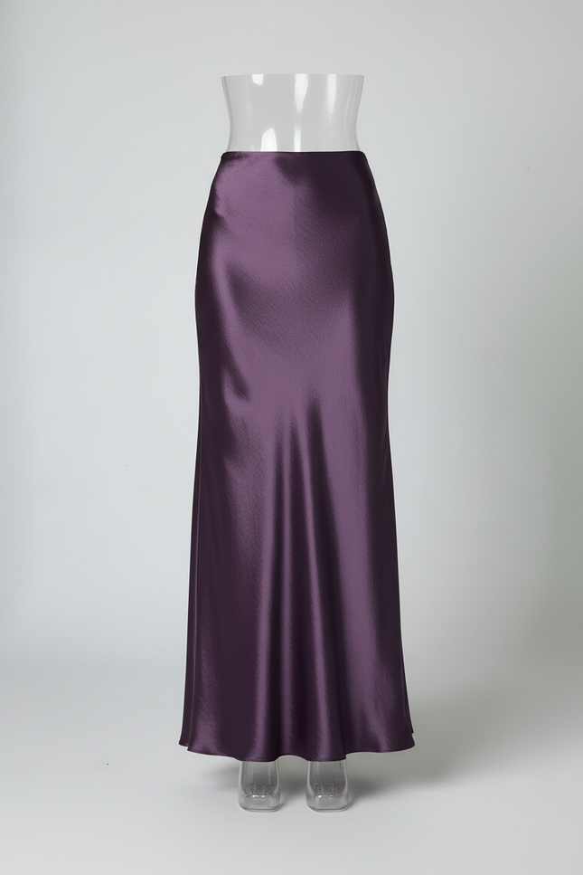 Jupe Satin Pourpre Fluide Élégante