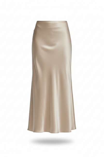Jupe Satin Dorée Longue Élégante