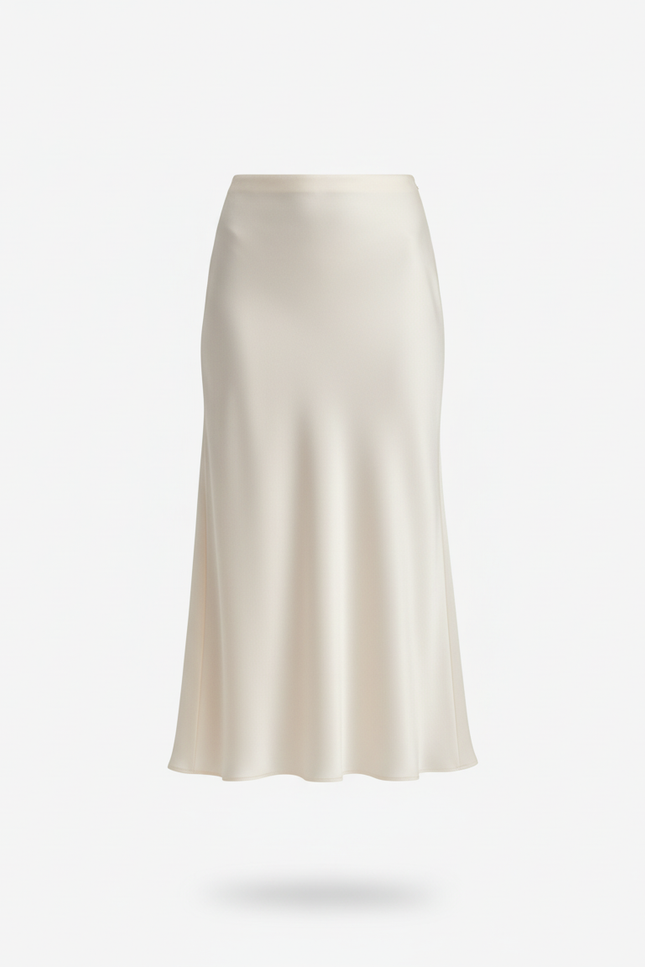 Jupe Satin Blanc Cassé