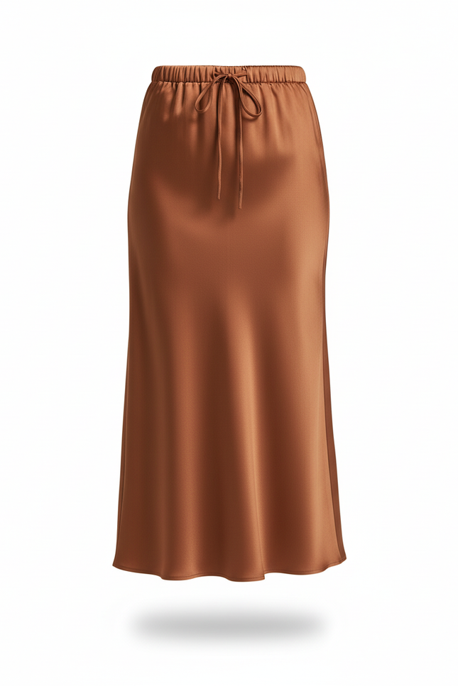 Jupe En Satin Orange