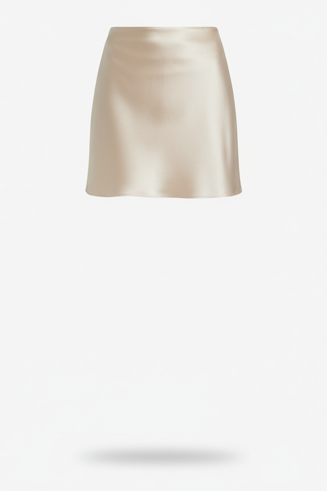 Jupe Courte Satin Jaune