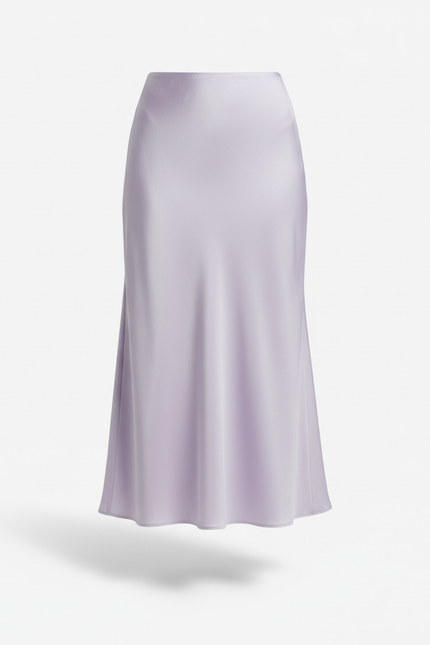 Jupe Satin Lilas Fluide Élégante