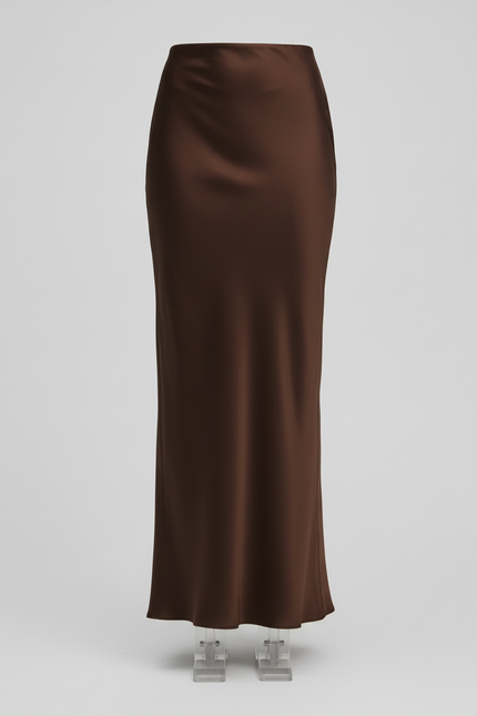 Jupe Satinée Marron