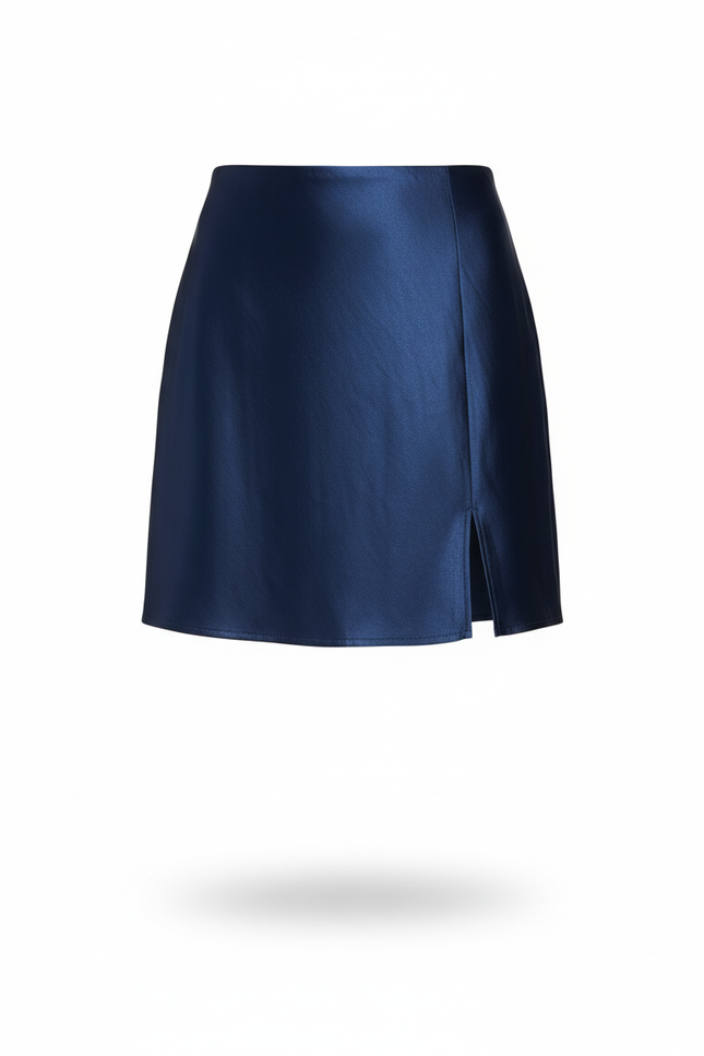 Jupe Courte Satin Bleu Nuit