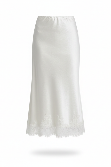 Jupe Blanche Droite Satin Pour Mariage