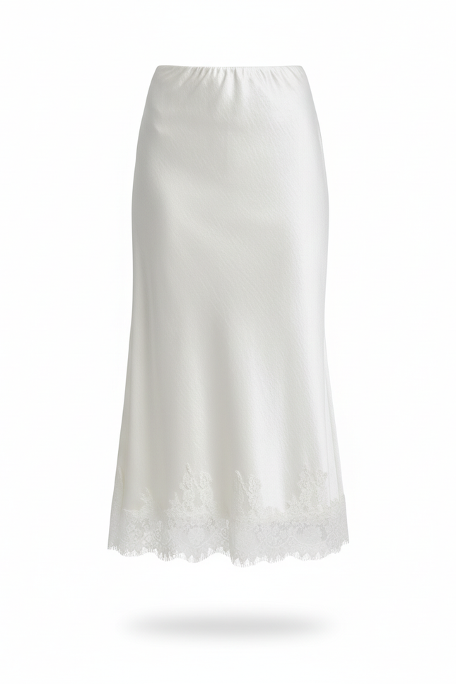 Jupe Blanche Droite Satin Pour Mariage