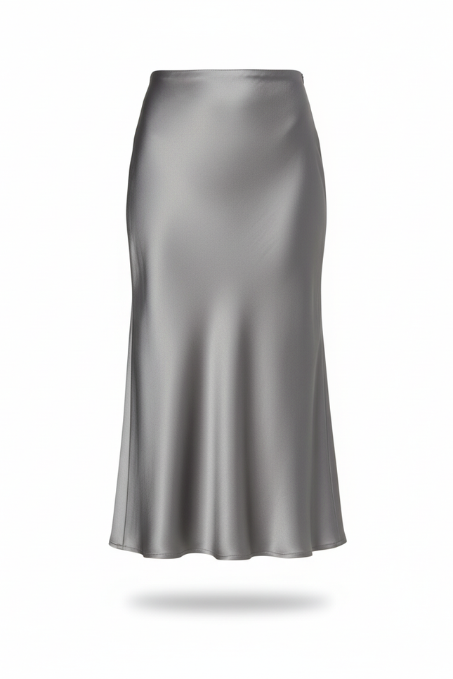 Jupe Mi Longue Coton Satin Elasthanne