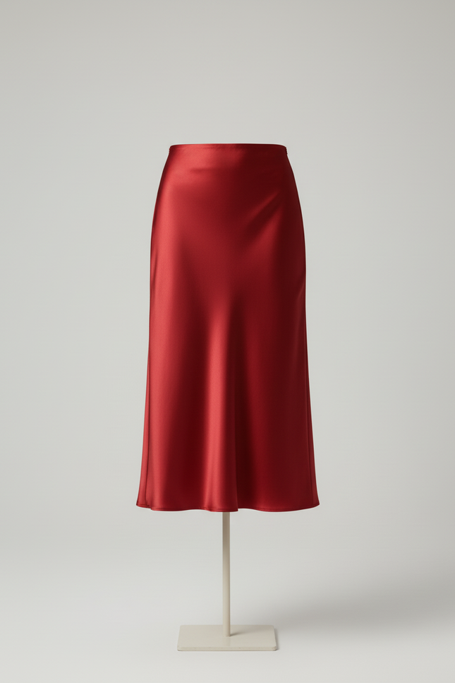 Jupe Longue Genou Satin Soi