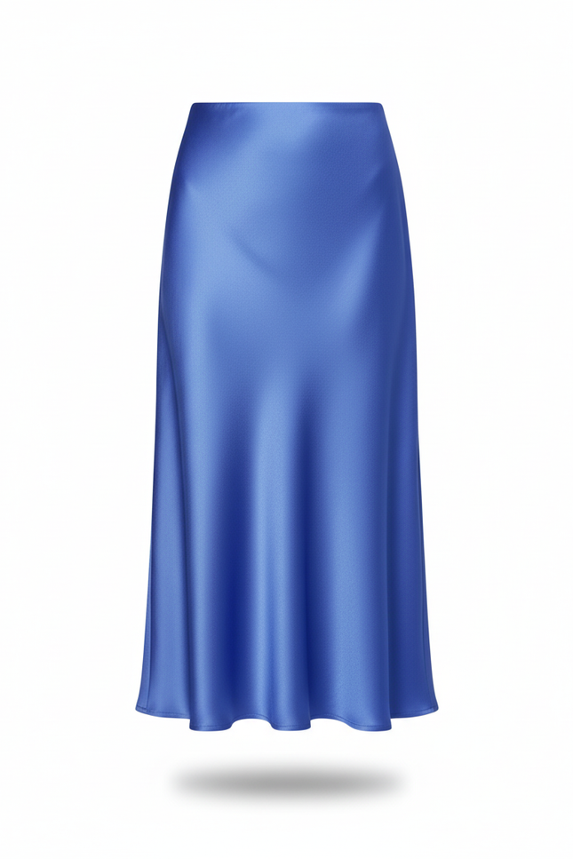 Jupe Satin Bleu Royal Fluide Élégante
