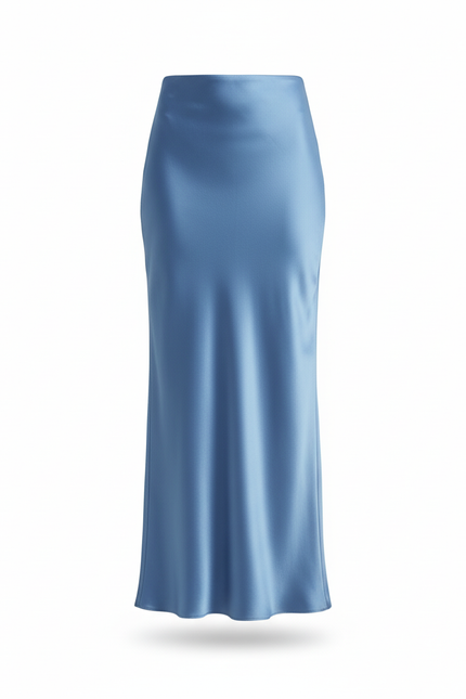 Jupe Satin Bleu Clair
