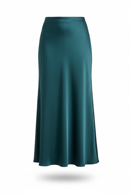 Jupe Satin Longue Vert Émeraude Élégante