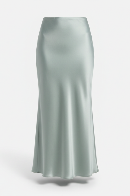 Jupe Satin Menthe Fluide Élégante