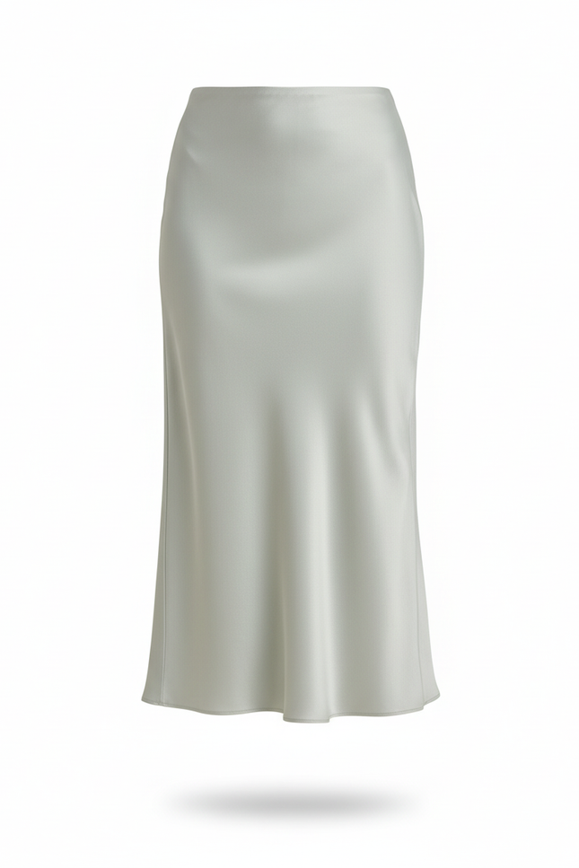Jupe Satin Mi Longue Avec Jupon