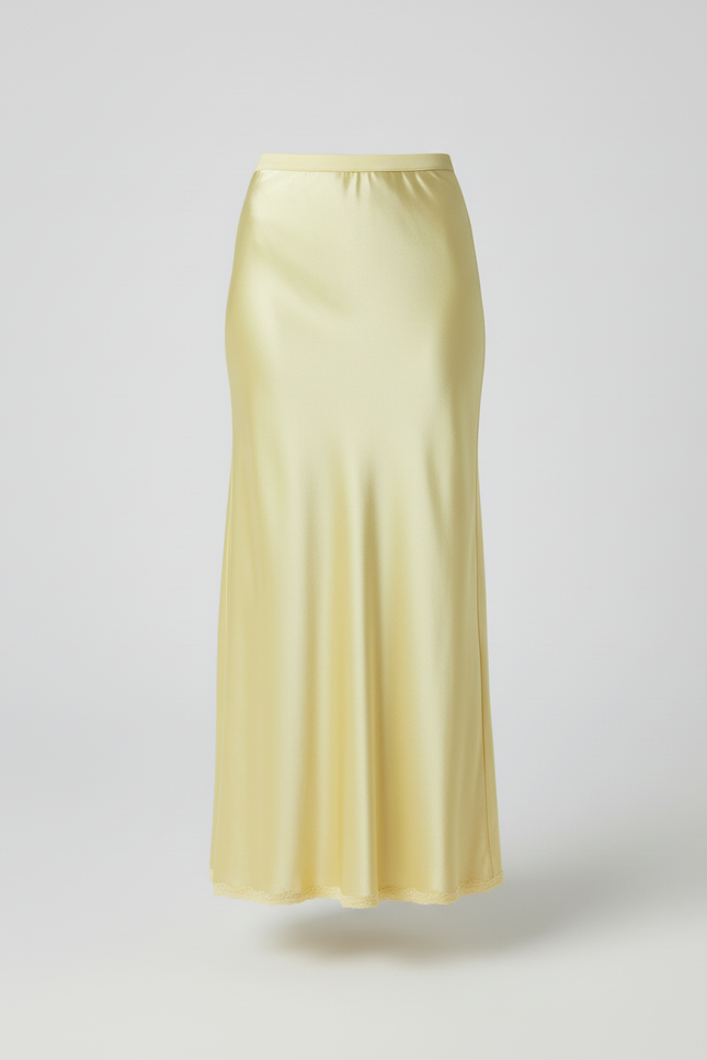 Jupe En Satin Jaune