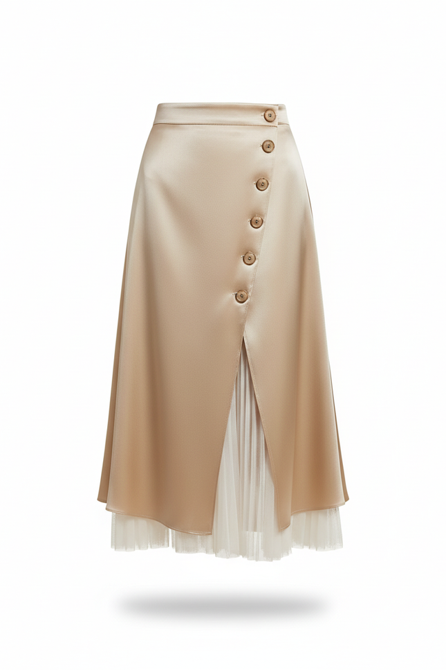 Jupe Midi Tulle Et Satin