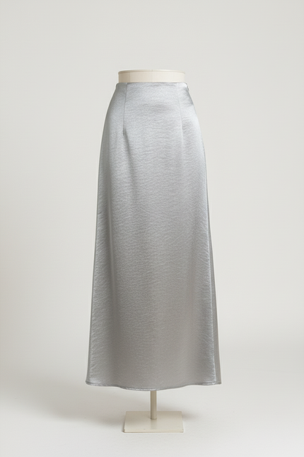 Jupe Ample Satin Plissé Froissé