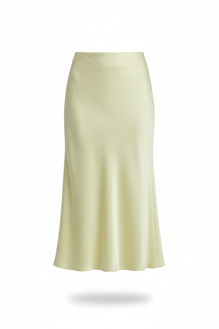 Jupe Satin Vert Clair Fluide Élégante