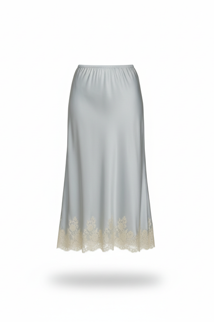 Jupe Midi Satin Dentelle