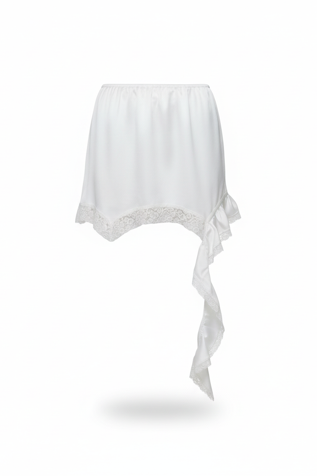 Jupe Satin Blanche Courte