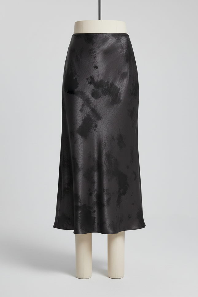 Jupe Satin Fluide Imprimée Élégante