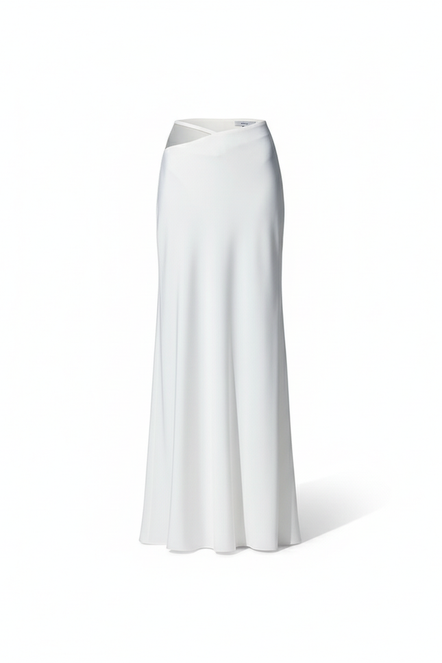 Jupe Blanche Longue Pour Fille Avec Satin Blanc
