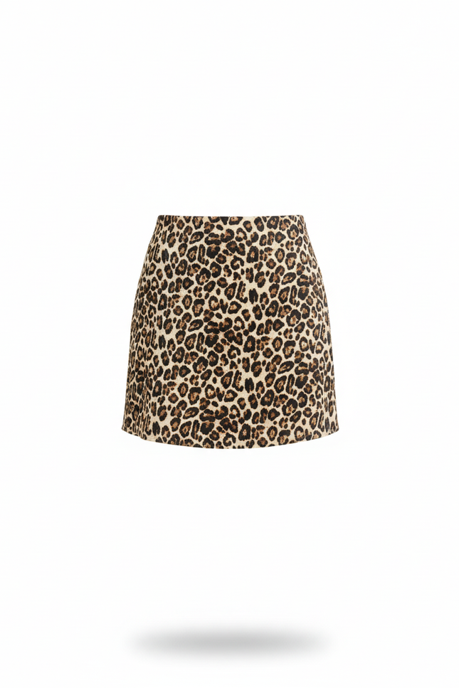 Jupe Satin Mini Léopard Chic