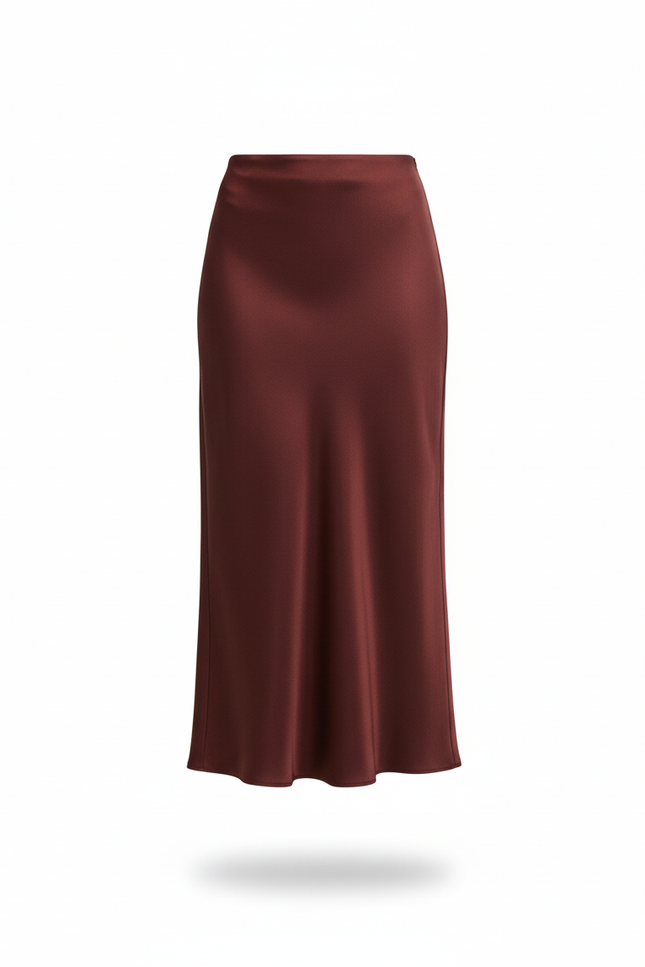 Jupe Satin Aubergine