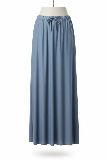 Jupe Satin Bleue Fluide Chic