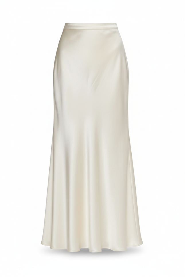 Jupe Satin Crème Fluide Élégante Soyeuse