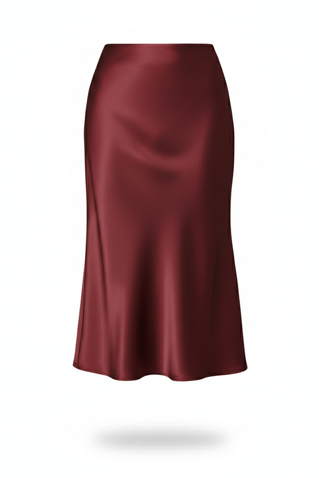 Jupe Midi En Satin De Soie