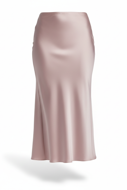 Jupe Satin Rose Poudré Fluide Chic Délicate