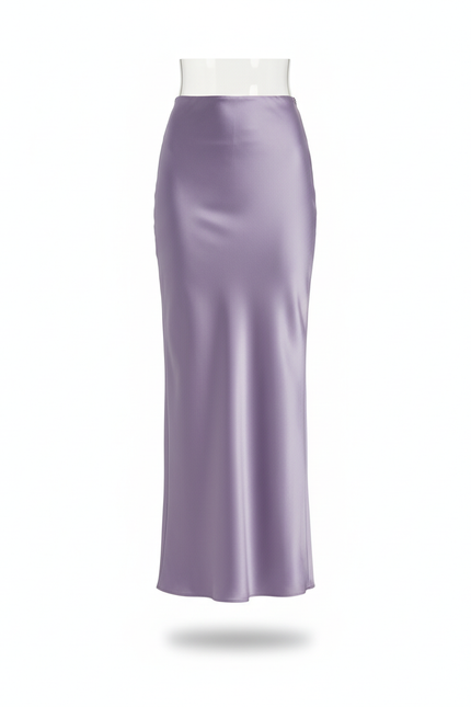 Jupe Satin Lilas Fluide Élégante Poétique