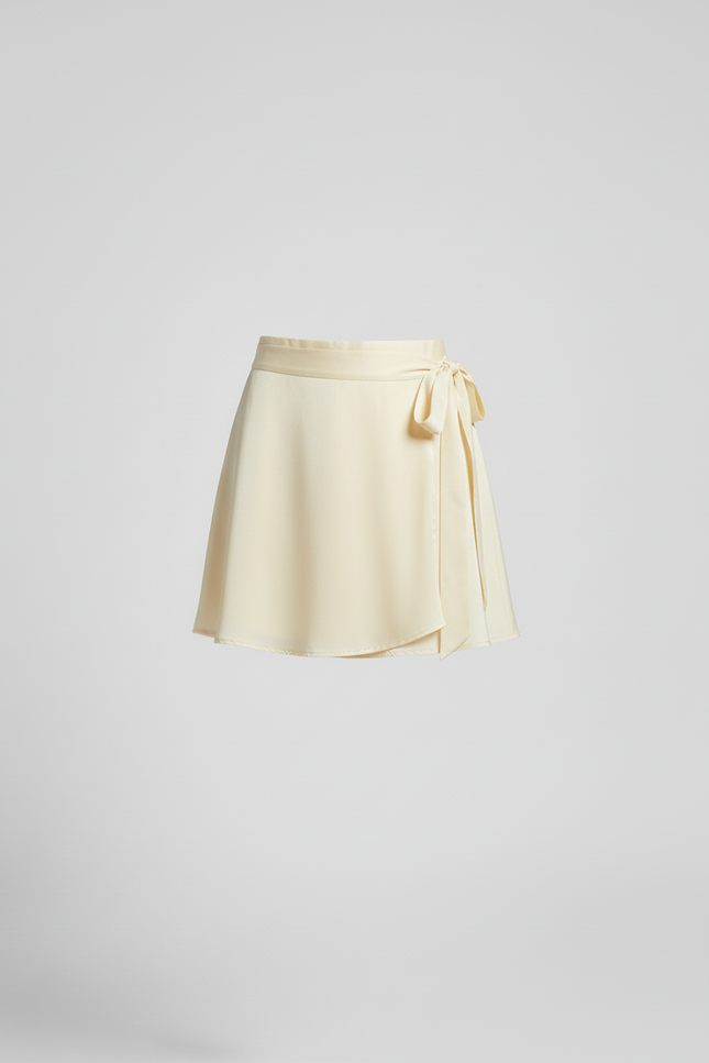 Jupe Satin Crème Portefeuille Élégante