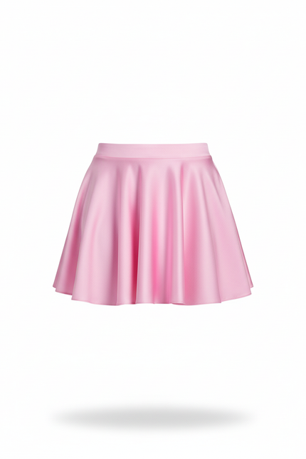 Jupe Rose Satin Courte Plissee