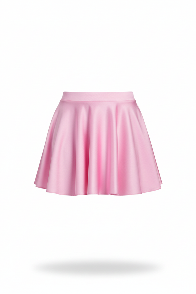 Jupe Rose Satin Courte Plissee