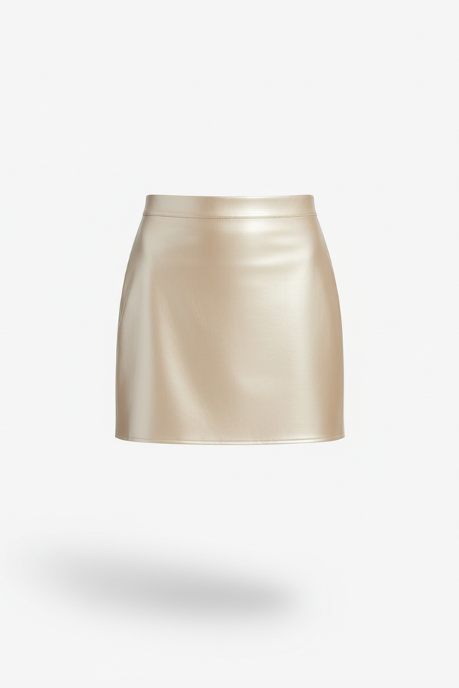 Jupe Satin Champagne Mini Chic