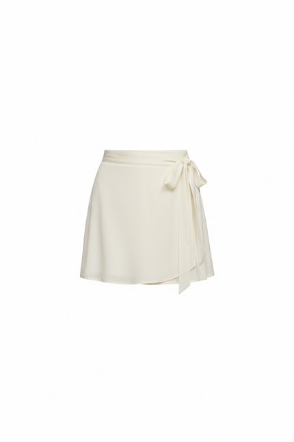 Jupe Satin Crème Mini Portefeuille