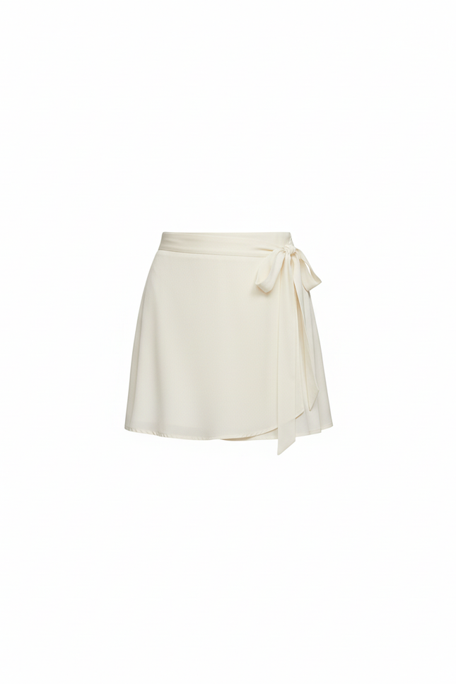 Jupe Satin Crème Mini Portefeuille