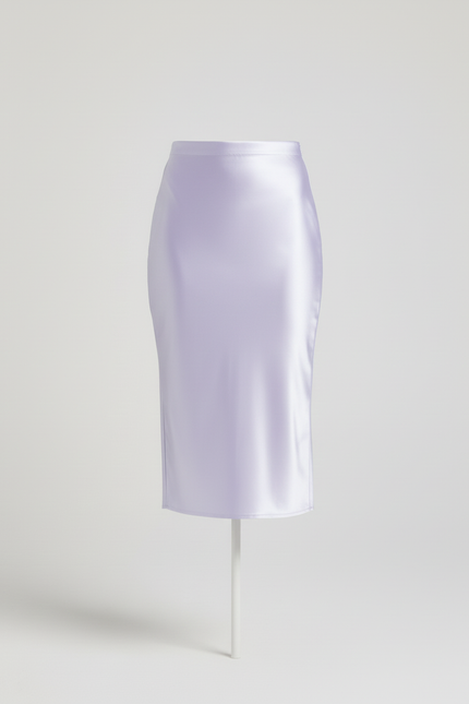 Jupe Satin Lilas Fluide Élégante Romantique