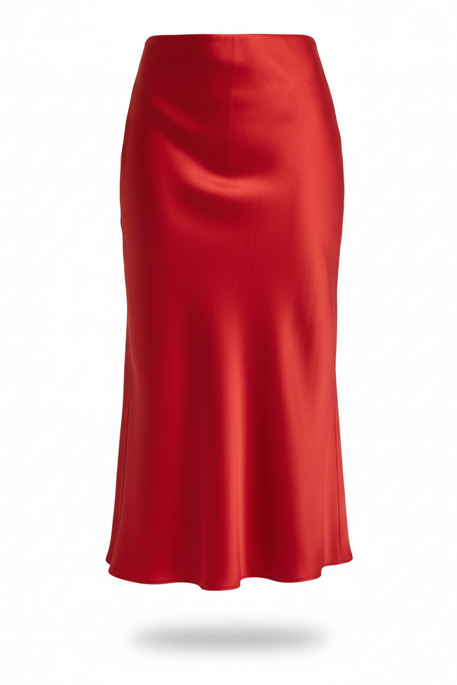 Jupe Orange Et Rouge Satinée