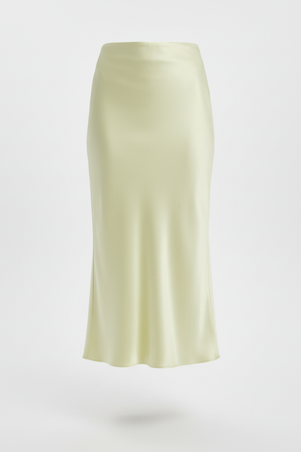 Jupe Satin Jaune Pale