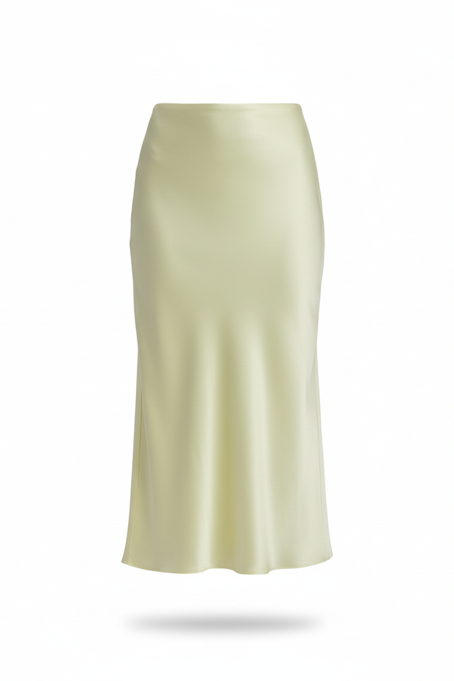 Jupe Satin Longue Citron Chic