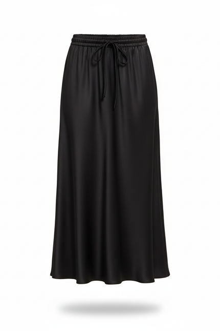 Jupe Noire Ceinture Satin