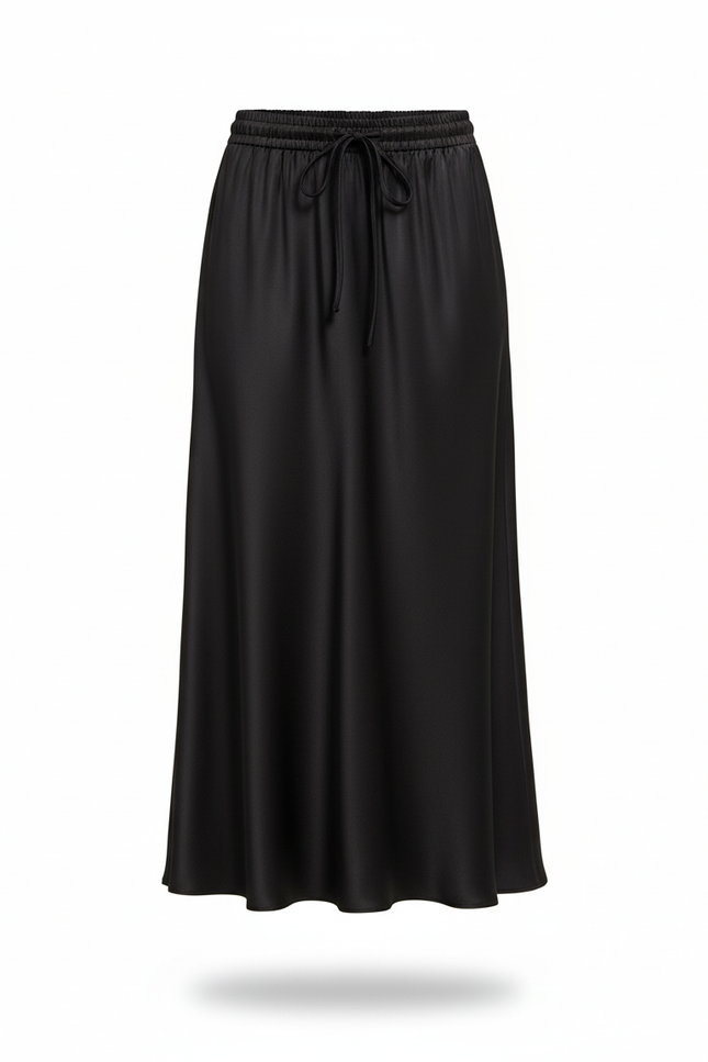 Jupe Noire Ceinture Satin