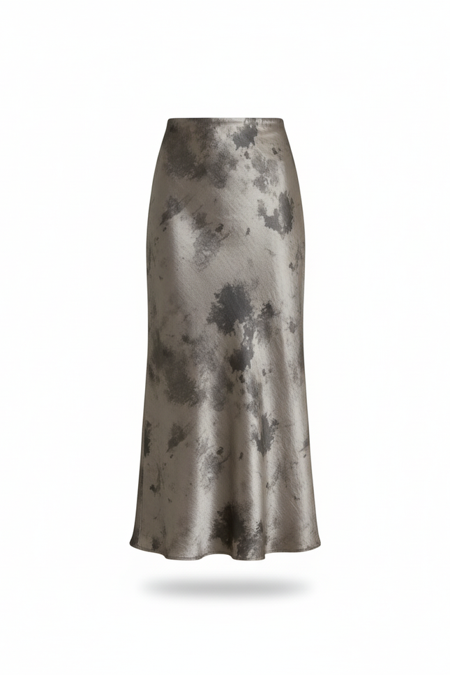 Jupe Longue Satin Grise